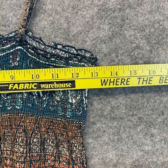 MUDD Summer Dress Medium Multicolor Floral Striped Midi Smocked Sleeveless Sun - Picture 7 of 13